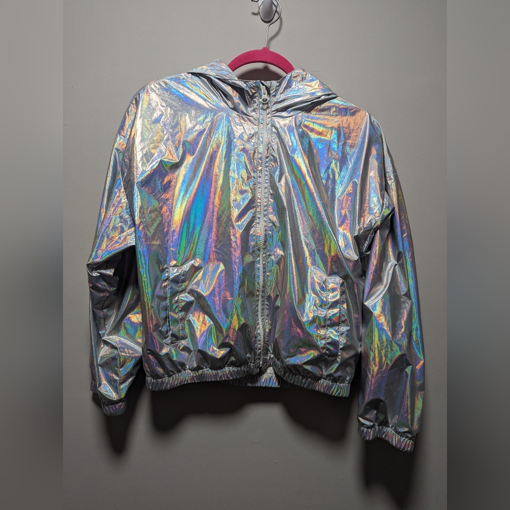 GAP girls silver windbreaker jacket